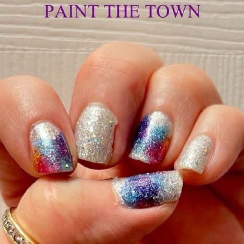 Color Street Nails - Paint the Town- White, pink, blue, yellow & turquoise. New!